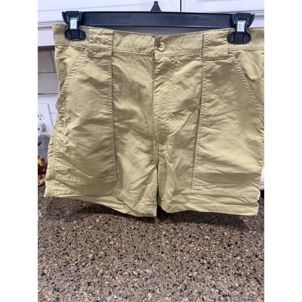Bimini Bay Outfitters Mens Cargo Shorts Tan Khaki Nylon Hiking Fishing Size 36